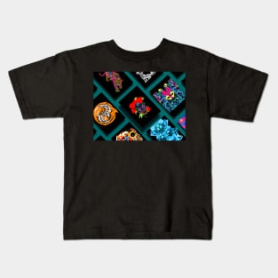 tribal wallpaper in mexican illustration patterns Kids T-Shirt